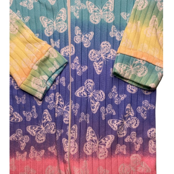 delias 3-6 month sleeper baby butterfly and rainbows super soft pajamas - Picture 4 of 5